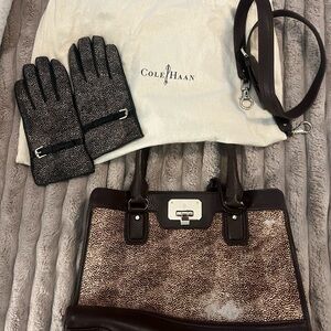 Cole Haan Black and Brown Satchel